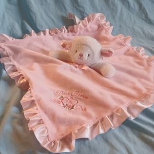 Pink Lamb Lovey Blanket Plush Stuffed animal